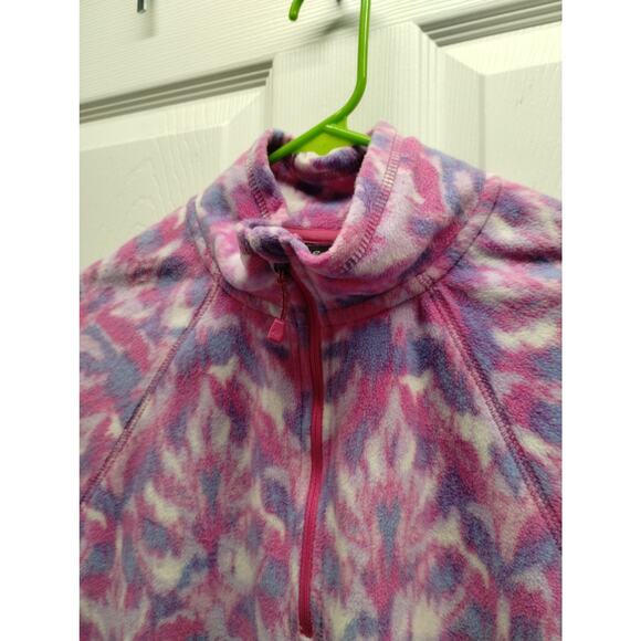 Eddie Bauer Women's Size Small Polar Fleece 1/4 Zip Pullover Pink Ikat Sweater - Picture 4 of 6